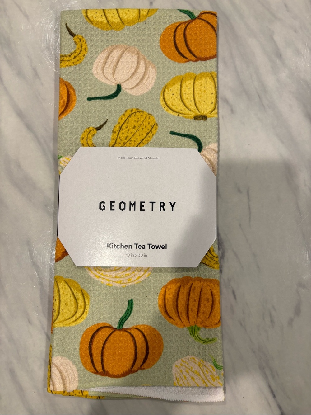 Geometry Pumpkin Kitchen Tea Towel